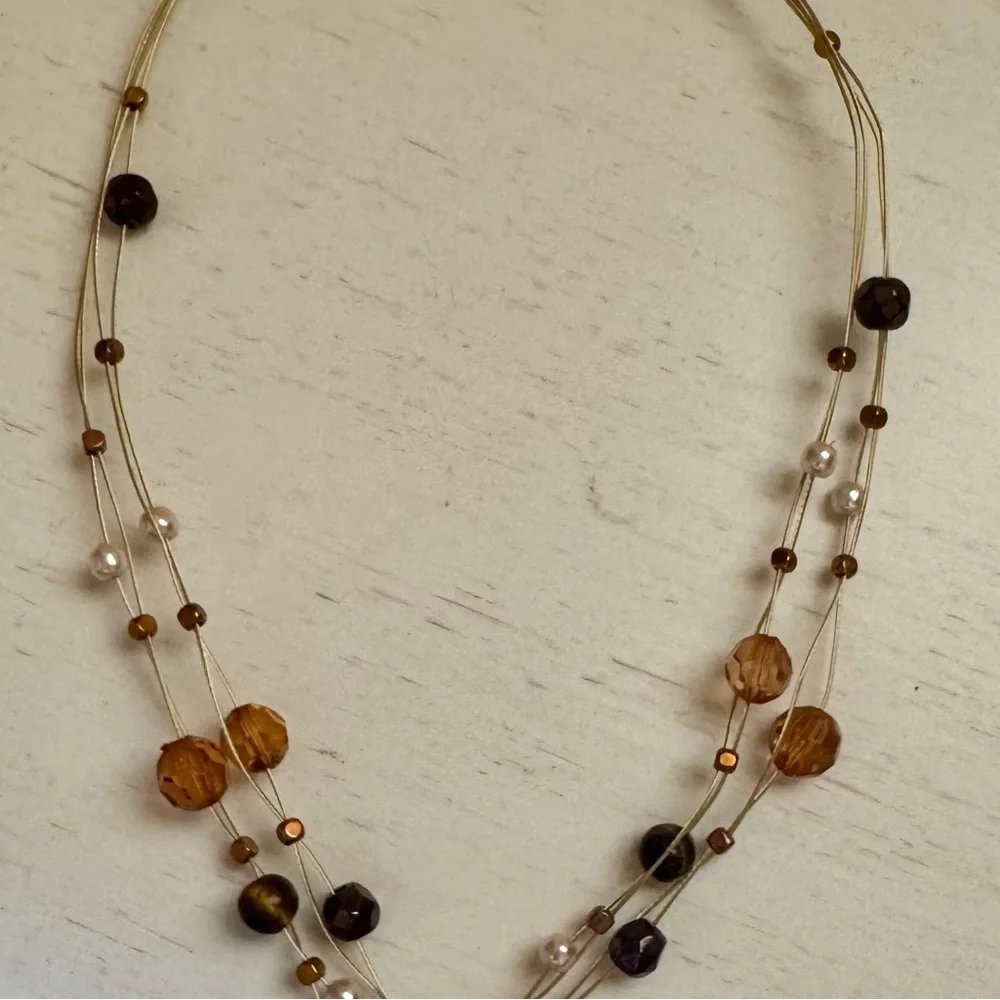 Gold Filigree Medallion Multi-Strand Necklace Boho Chic Statement
